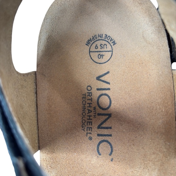 Vionic Valencia Orthaheel Comfort Sandals Size 9 EU 40 Black Croc Embossed - Picture 13 of 15